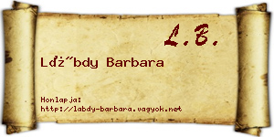 Lábdy Barbara névjegykártya